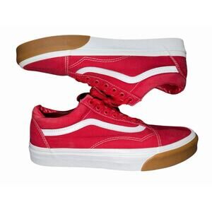 Vans Old Skool Sk8 Low Top Women's Size 11 Skate Sneakers‎ Red White Mens 9.5